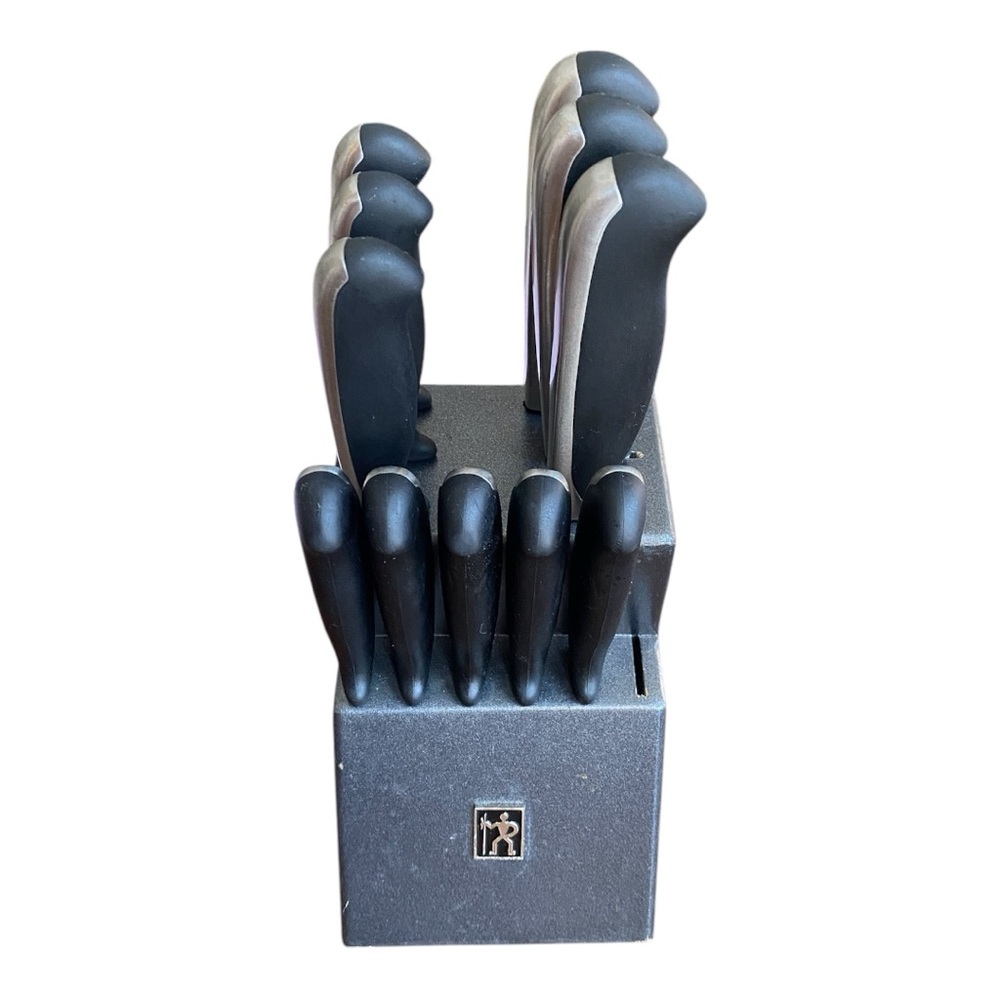 J.A. Henckels International Knife Block Set with Black & Silver Handles - Picture 2 of 16